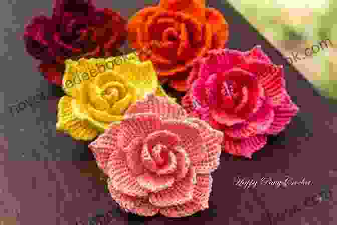 A Delicate Crochet Rose With Layered Petals And A Sequined Center Flowers Pattern Crochet: Creative And Stunning Ideas To Crochet Flowers With Your Style