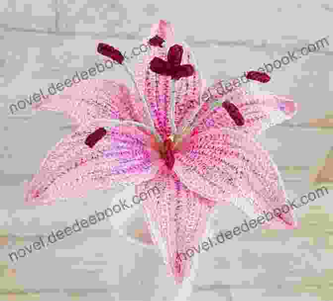 A Graceful Crochet Lily With Elongated Petals And A Beaded Accent Flowers Pattern Crochet: Creative And Stunning Ideas To Crochet Flowers With Your Style