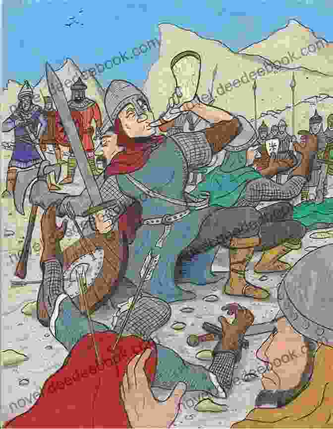 A Vibrant Illustration From The Oxford Roland Depicting The Battle Of Roncevaux Pass, With Roland Valiantly Leading The Charge Against The Saracen Hordes. Stories Of Roland (Illustrated)