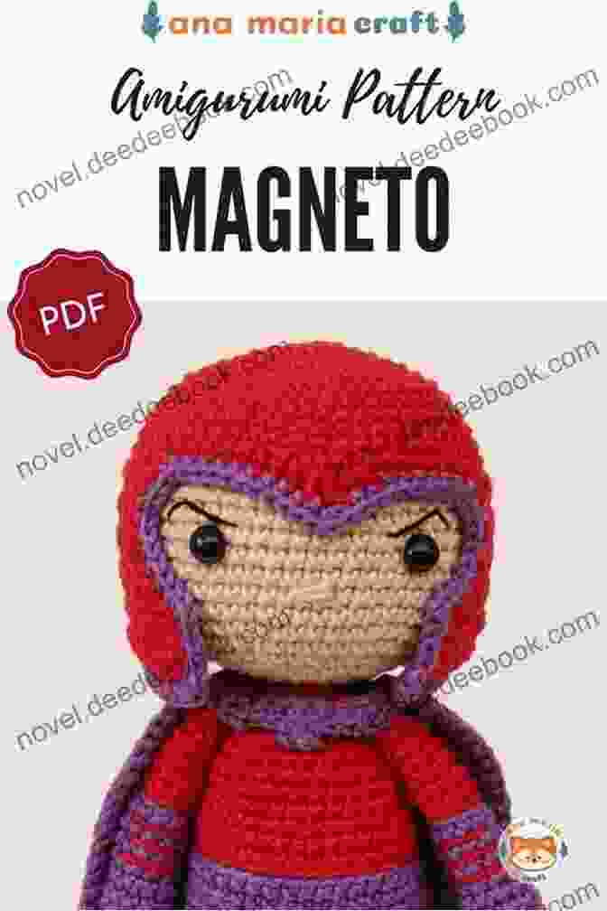 Crocheted Magneto Amigurumi In A Black And White Suit With Magnetic Patterns Crocheted Into Its Costume The Friendly Superhero: Superhero Amigurumi Ideas: Black White