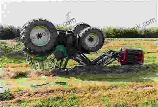 Max The Tractor Lying Upside Down In A Ditch, Wheels Spinning In The Air Tractor In Trouble Suzanne LaFleur