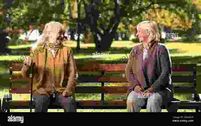 Two People Sit On A Bench, Laughing And Talking. My Everyday Hero Sam